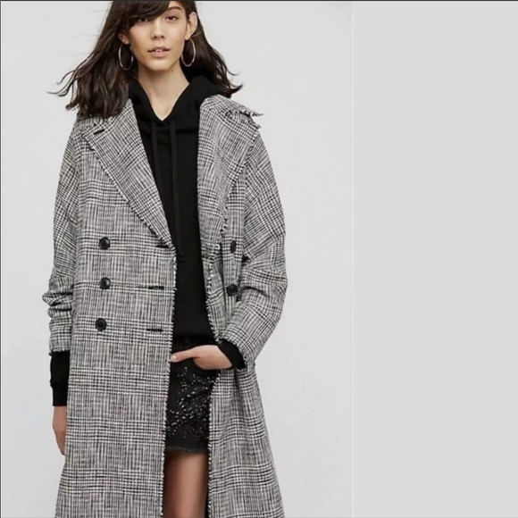 FREE PEOPLE | menswear houndstooth maxi jacket - Picture 3 of 16